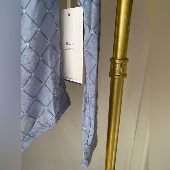 Semi-Sheer Fashion Pantyhose, Baby Blue, New - Picture 3 of 11